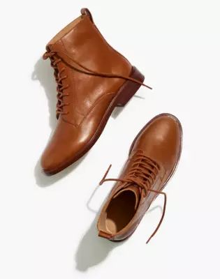The Delaney Lace-Up Boot Leather