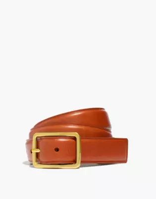 Square-Buckle Leather Belt