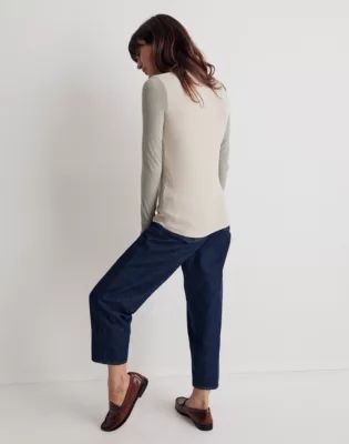 Colorblock Ribbed Turtleneck Top