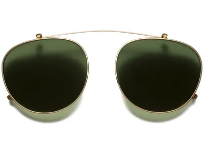 Percey Clip-On Medium in Polished Gold with Green Lenses | Warby Parker