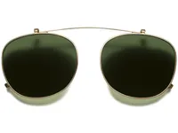 Durand Clip-On Medium in Polished Gold with Green Lenses | Warby Parker