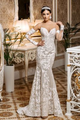 Moscow Euro Mermaid Beaded Bridal Gown