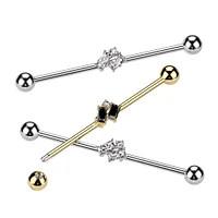 PREMIUM Inverted Baguette-Cut Industrial Barbell 14g