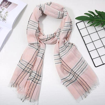 Casual personalized plaid long scarf