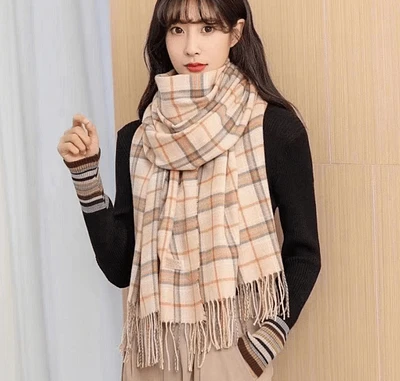 trendy Plaid Scarf | colored warm winter supplies