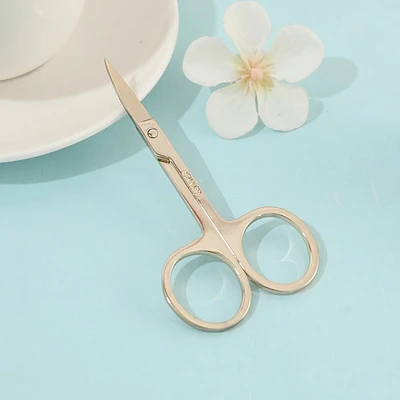 Golden Curved Tip Beauty Scissors – Stylish, Sharp, and Durable with Handy Design for Safe Precision