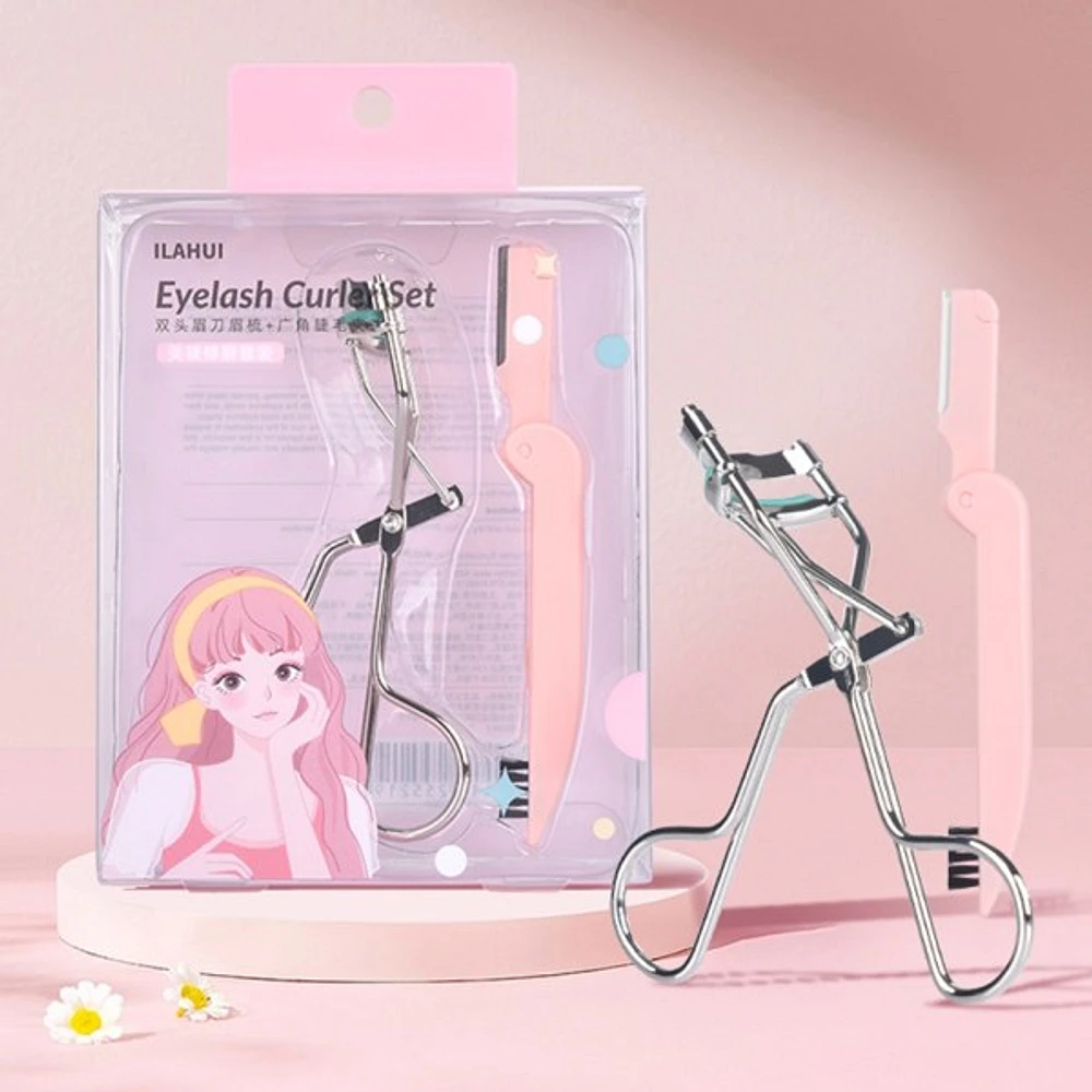 Eyelashes Set – Includes Eyebrow Shaver and Eyelash Curler