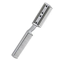 2-in-1 Professional Pet Grooming Razor Comb Plastic Trimmer for Dogs Cats with 2pcs Metal Blades for Safe Grooming Pet Supplies