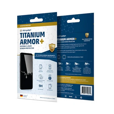 Slick Gadget Titanium Armor Plus Liquid Screen Protector with $300 screen replacement warranty