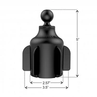 RAM Black X-Grip with Stubby Cup Holder Base Rugged Vehicle Mount