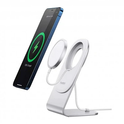 CHOETECH Desktop Magsafe Holder Stand - Magsafe Charger Sold Seperately - Silver
