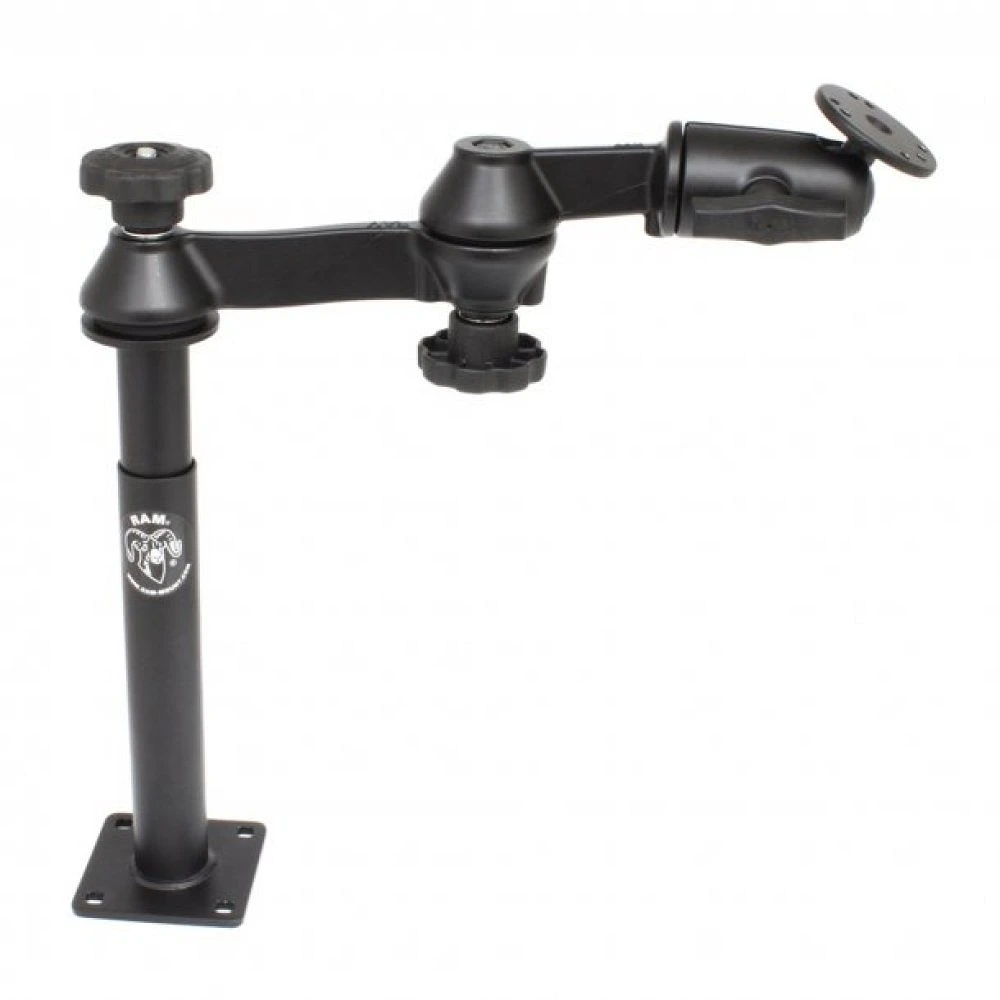 RAM Tele-Pole with 8 & 9 Poles, Double Swing Arms & Round Plate