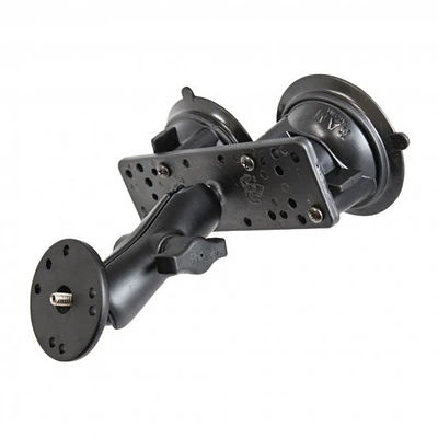 RAM Twist-Lock Dual Suction Mount with 14-20 Male Threaded Adapter - B Size - Medium Arm