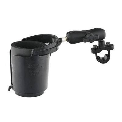 RAM Level Cup 16oz Drink Holder with Handlebar U-Bolt Base - B-Size - Medium Arm