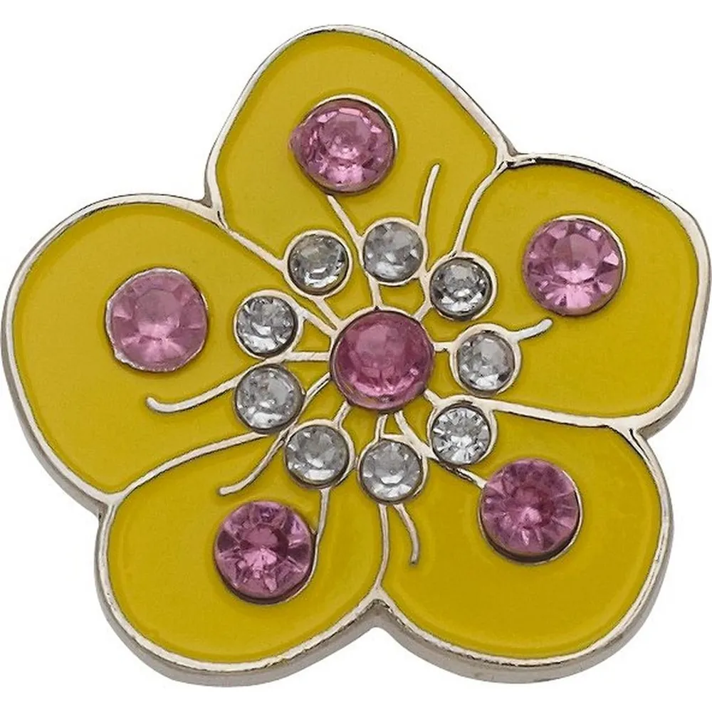 Yellow Flower Crystal Ball Marker