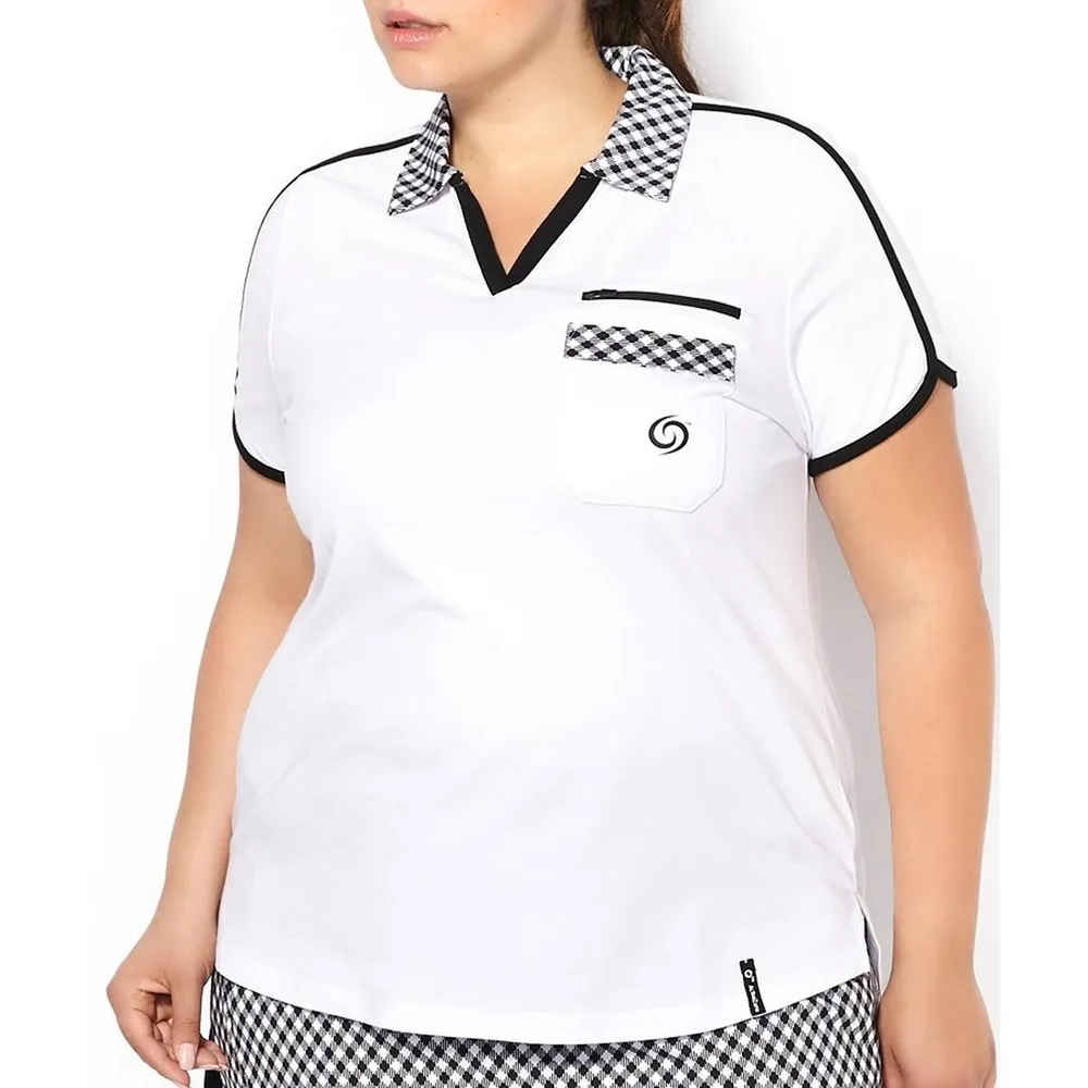 Women's Jersey Short Sleeve Polo With Print Collar