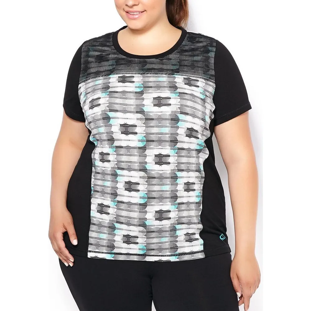 Women's Overlay Printed Mesh Athletic Top