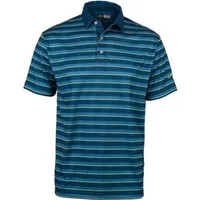 Men's Heathered Striped Shoft Sleeve Polo