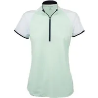 Women's Mesh Zip Short Sleeve Mock