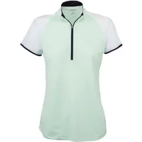 Women's Mesh Zip Short Sleeve Mock