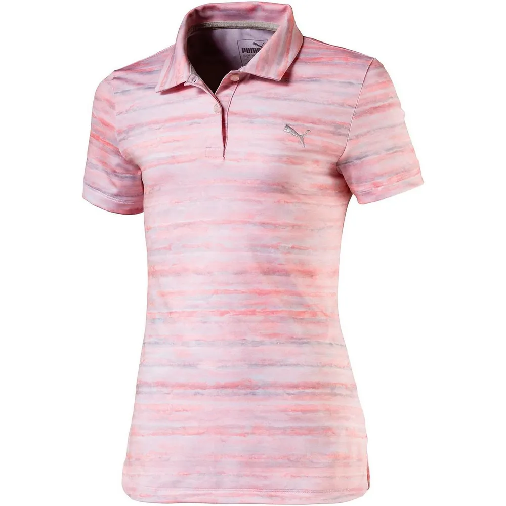 Girls Watercolour Short Sleeve Polo