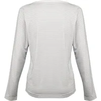 Women's Stripe Long Sleeve Boat Neck Top