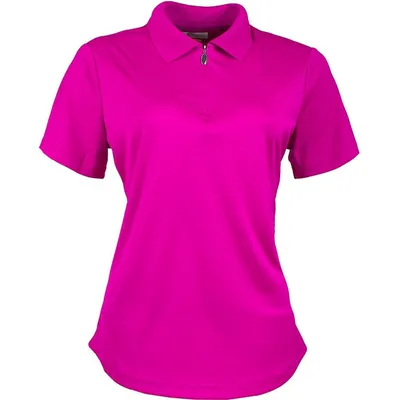 Women's Rib Collar Yoke Details Short Sleeve Polo