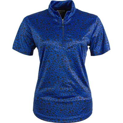 Women's Mock Neck Short Sleeve Polo