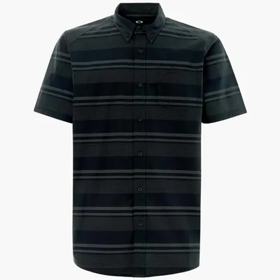 Men's SS Stripe Woven Short Sleeve Polo