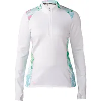 Women's Floral Insert Half Zip Long Sleeve Pullover