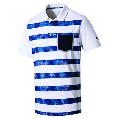 Men's Tailored Camo Stripe Short Sleeve Polo