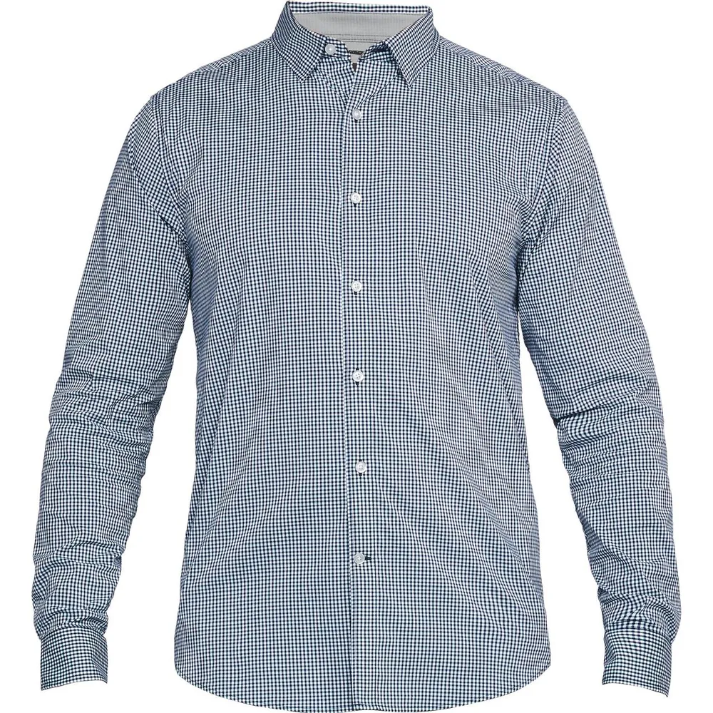 Men's Performance Gingham Woven Long Sleeve Shirt