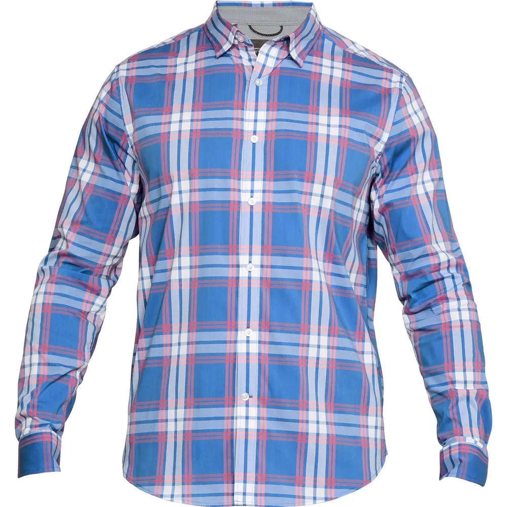 Men's Performance Plaid Woven Long Sleeve Shirt