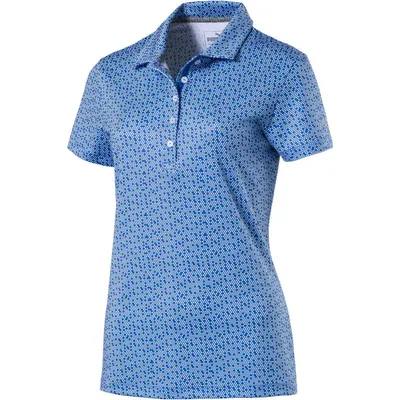 Women's Short Sleeve Poka Dot Polo