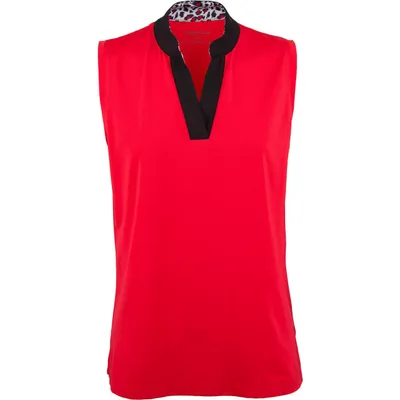 Womens Sleeveless Y-Neck Polo