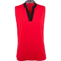 Womens Sleeveless Y-Neck Polo