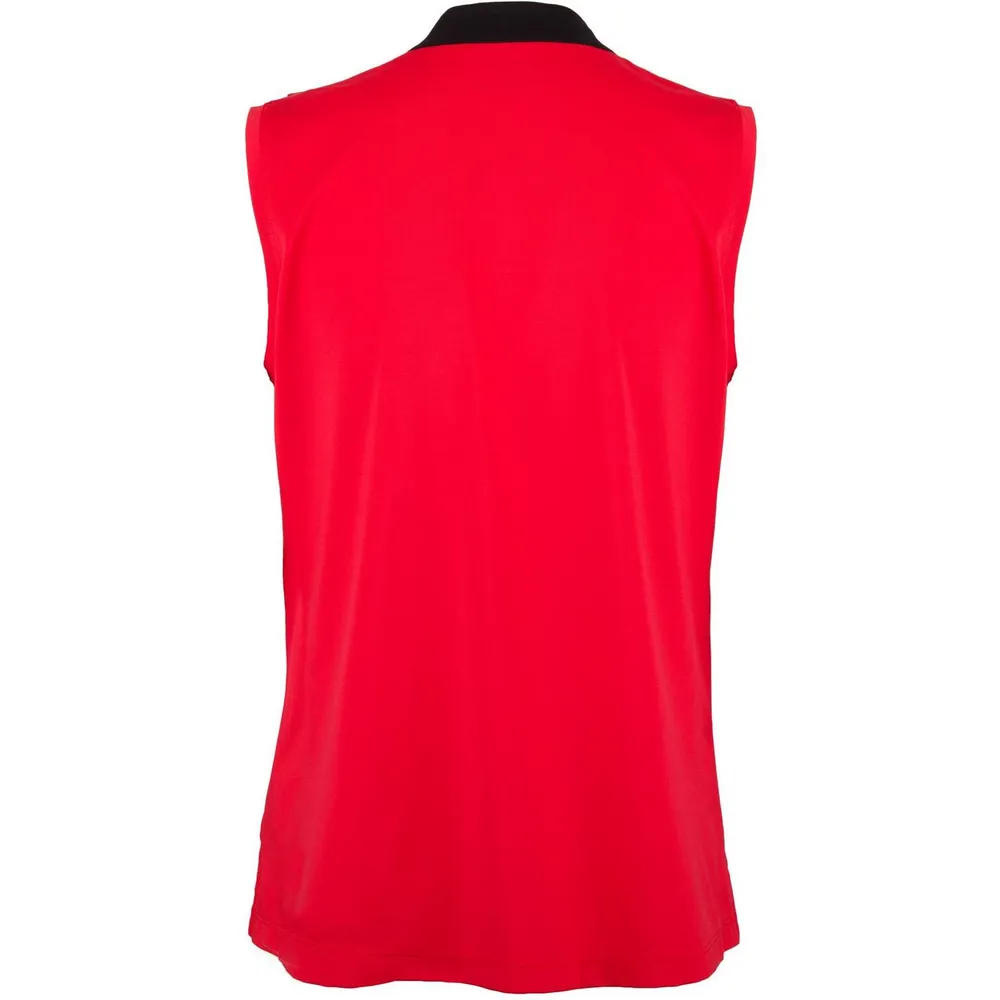 Womens Sleeveless Y-Neck Polo