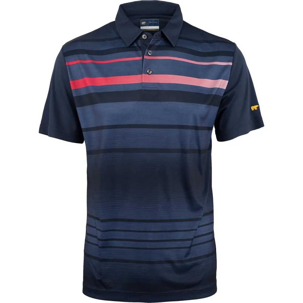 Men's Gradient Stripe Short Sleeve Polo Shirt