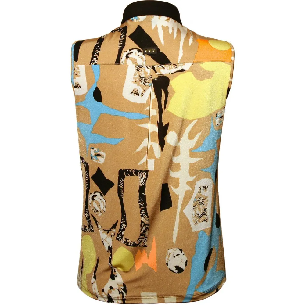 Womens Sleeveless Carnivale Print Gleam Halter