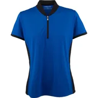 Womens Short Sleeve Solid Shawl Collar Polo