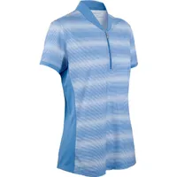 Women's Short Sleeve Stripe Shawl Collar Polo