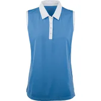 Women's Sleeveless Piped Mock Neck Polo