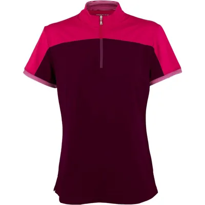 Women's Short Sleeve Solid Shoulder Polo
