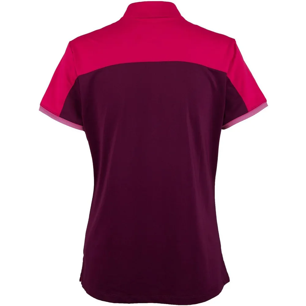 Women's Short Sleeve Solid Shoulder Polo