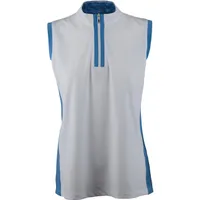 Women's Sleeveless Solid Mock Neck Polo