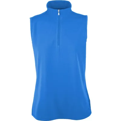 Womens Sleeveless Microdot Polo