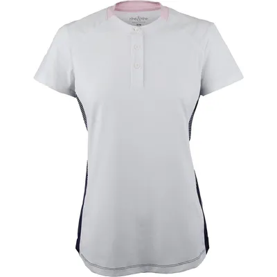 Womens Short Sleeve Henley Neckline Top