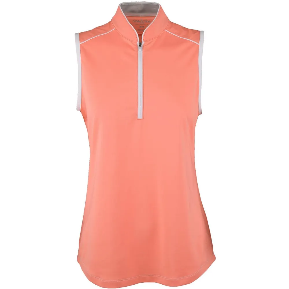 Women's Sleeveless Solid Mock Neck Top