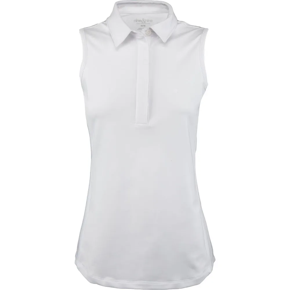 Womens Solid Sleeveless Racerback Polo