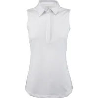 Womens Solid Sleeveless Racerback Polo